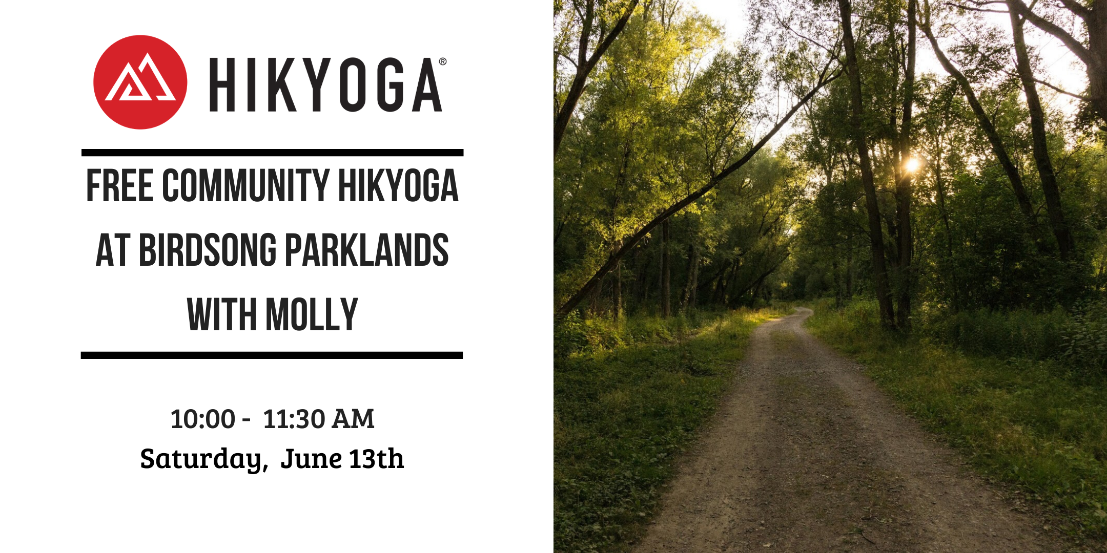 Free Community Hikyoga at Birdsong Parklands with Molly - Hikyoga
